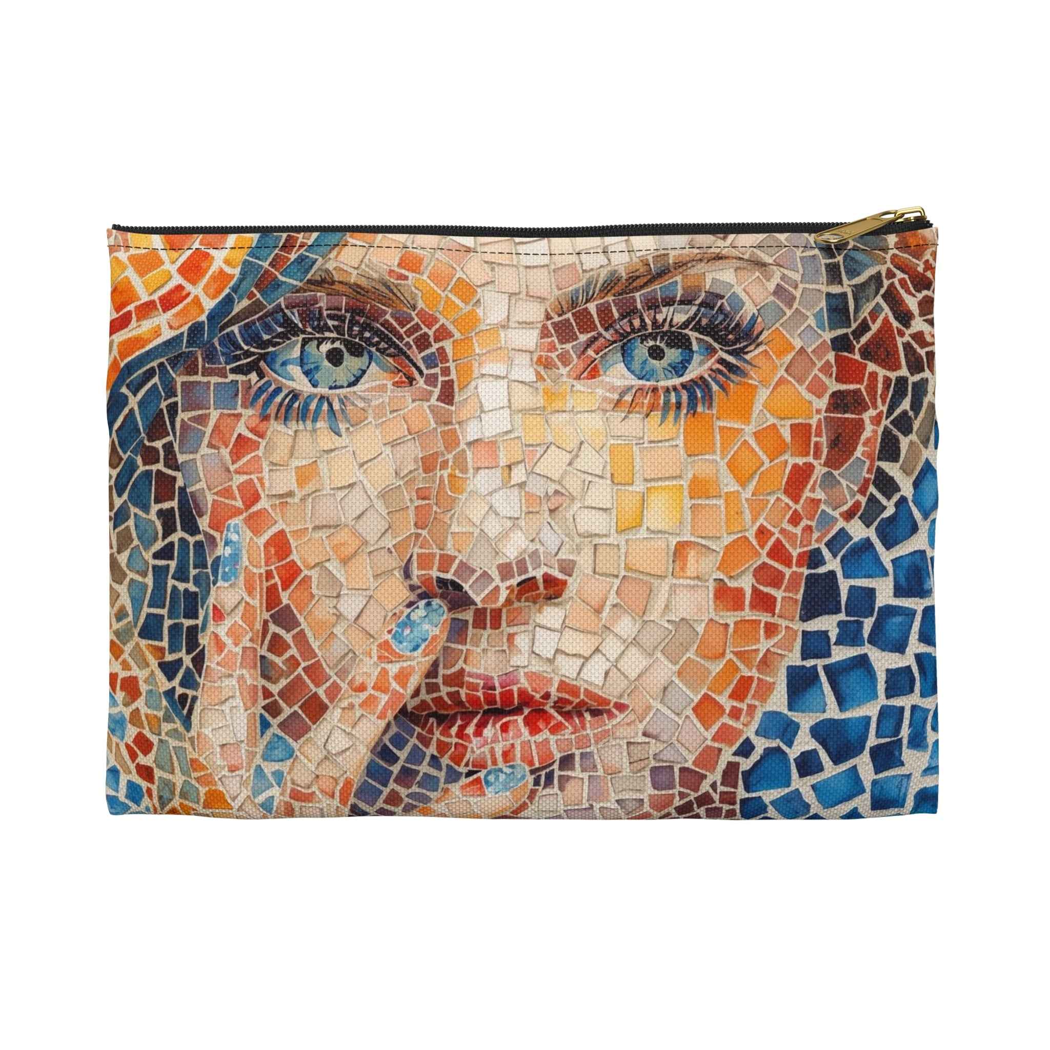 Mosaic Watercolor Accessory Pouch - Stylish Travel Organizer